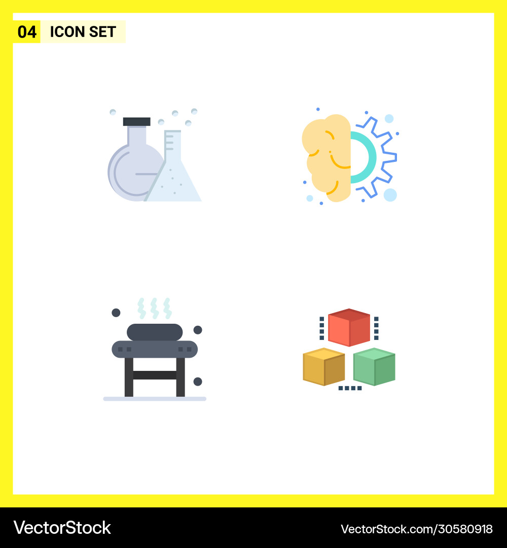 Group 4 flat icons signs and symbols for flask Vector Image