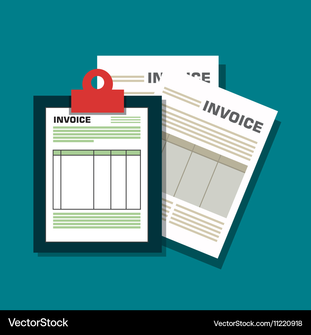 Invoice document flat isolated icon Vector Image