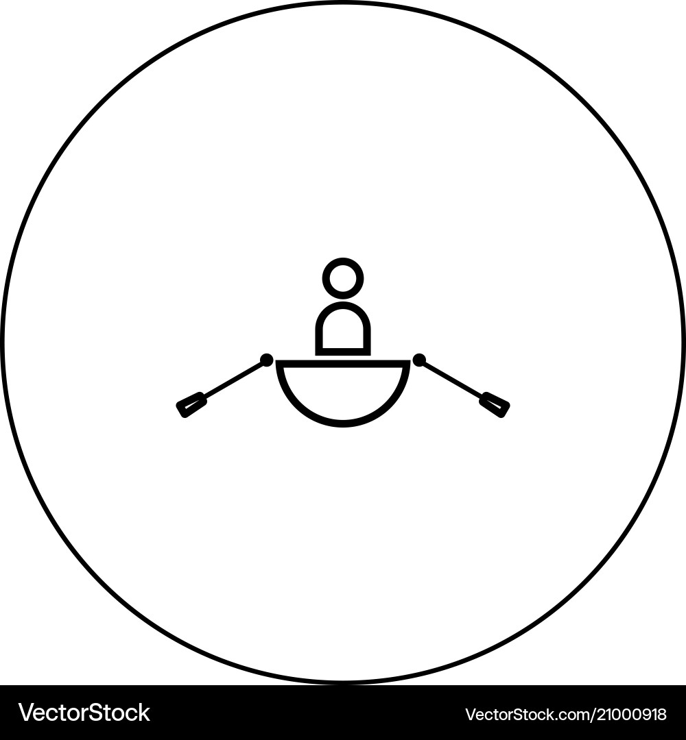Man in a boat icon black color circle Vector Image