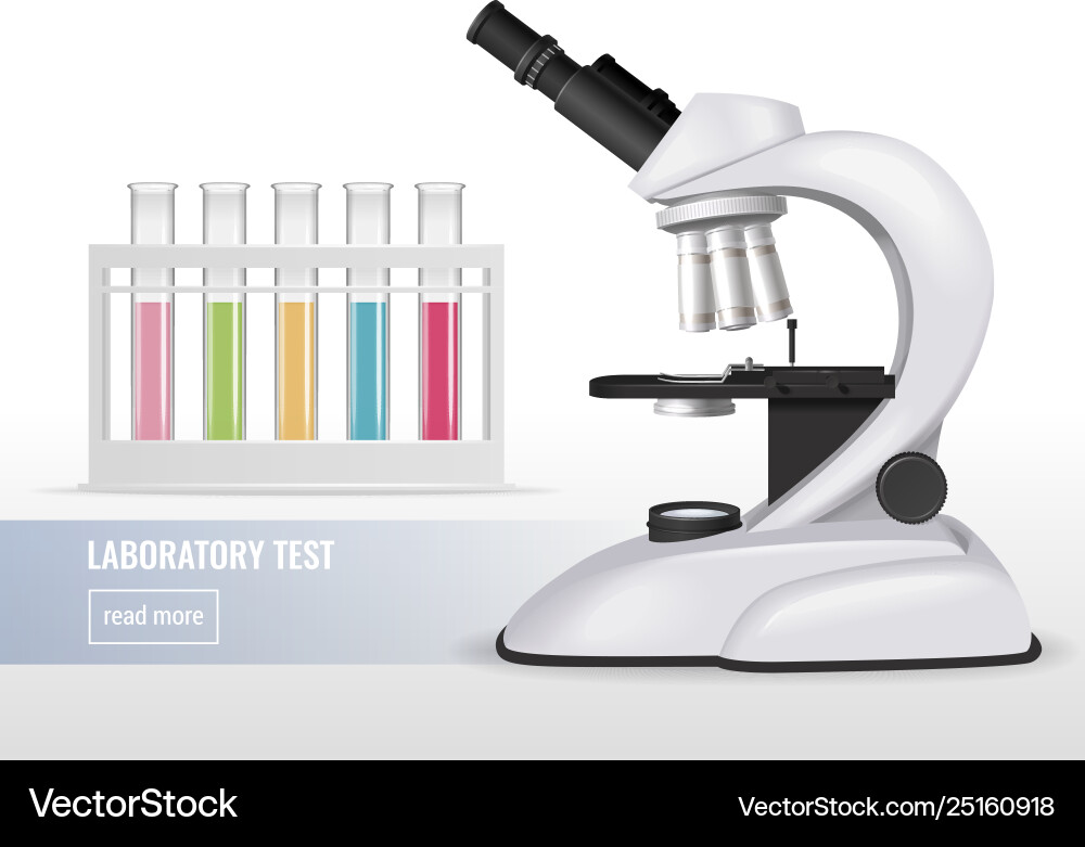 Microscope lab test composition Microscope lab test composition vector image