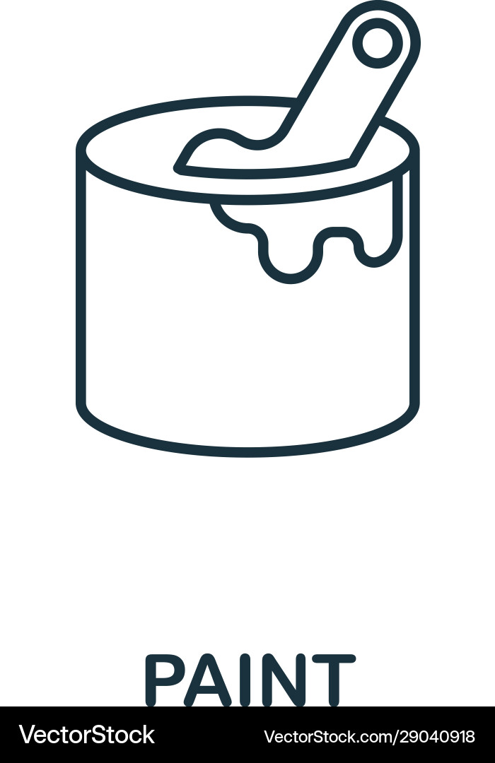 Paint line icon thin style element from vector image