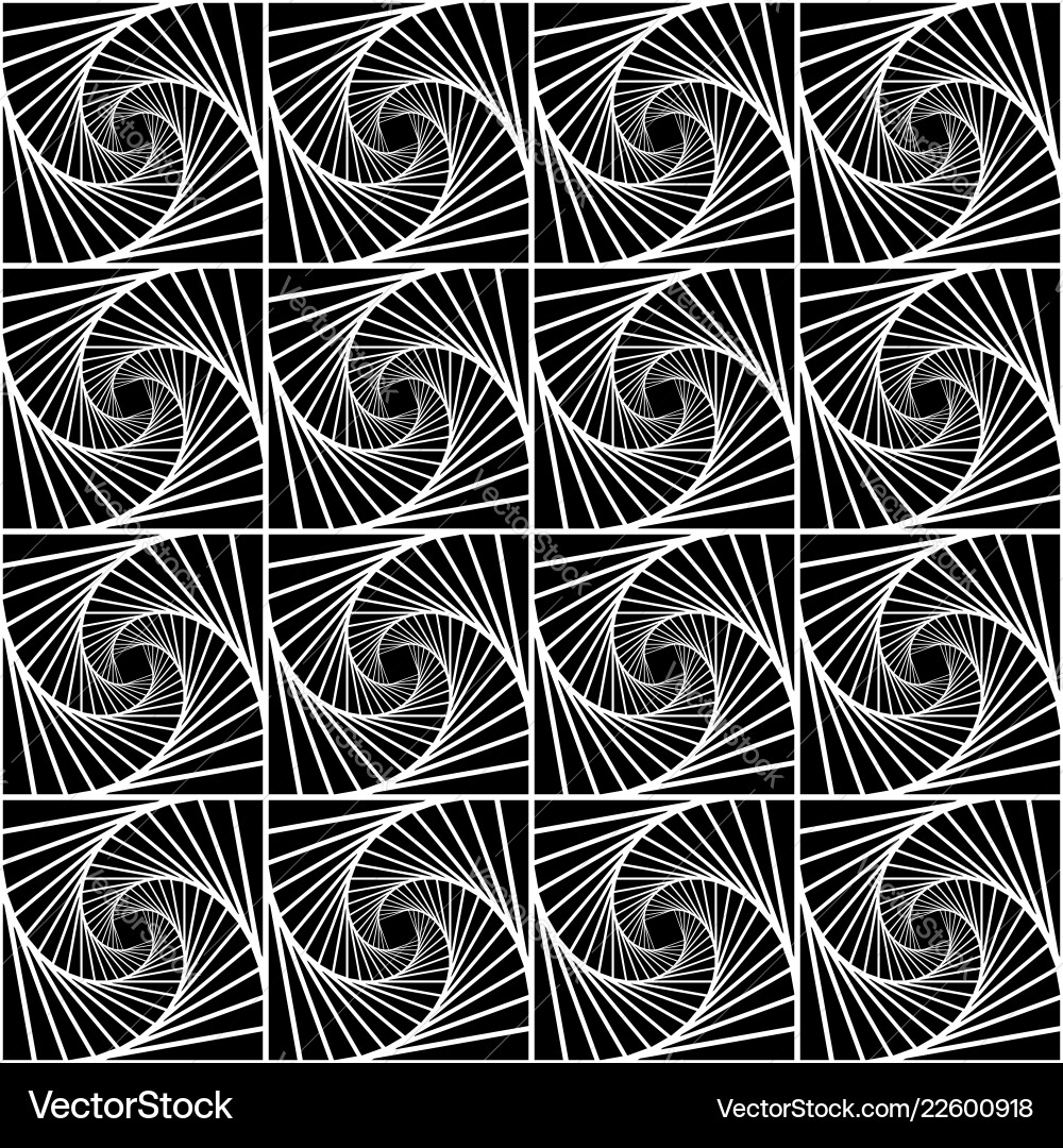 Seamless monochrome pattern with grid of twirly Seamless monochrome pattern with grid of twirly vector image