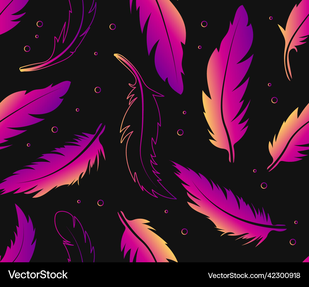 Seamless pattern with multicolored feathers Seamless pattern with multicolored feathers vector image