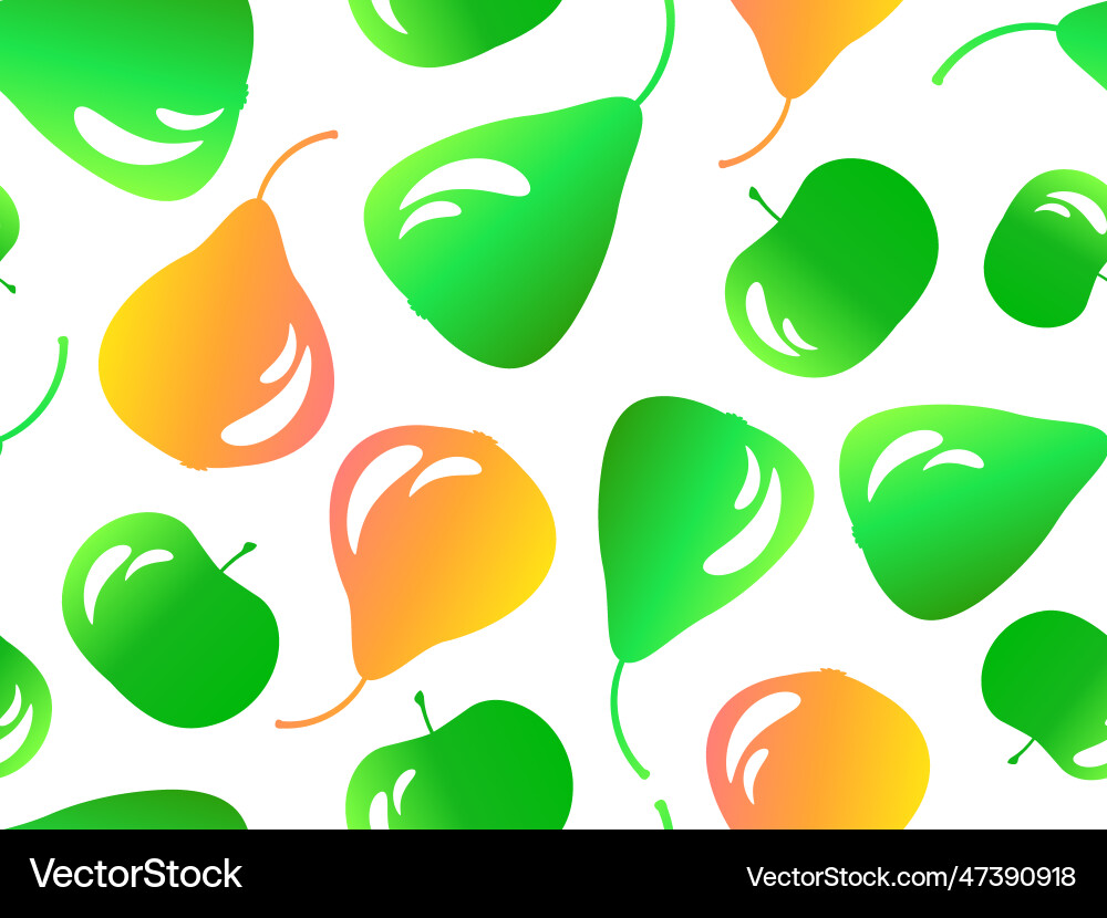 Seamless pattern with pears and apples in 3d Seamless pattern with pears and apples in 3d Vector Image