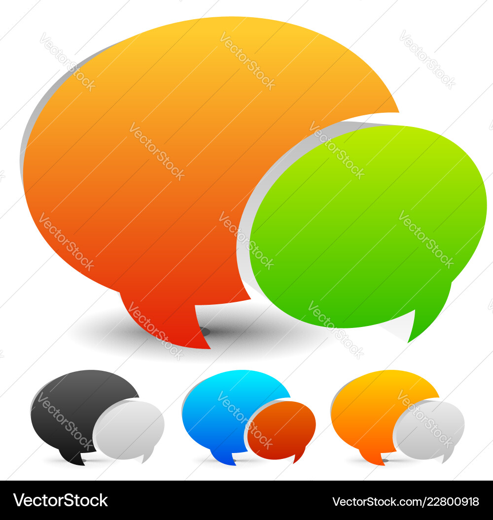 Speech bubble graphics two overlapping Speech bubble graphics two overlapping vector image