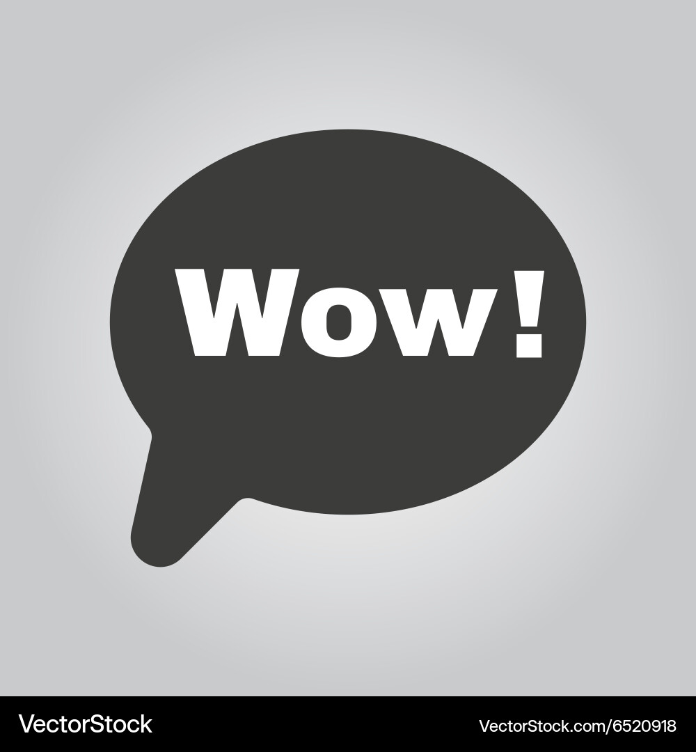 Speech bubble with the word wow icon internet Vector Image