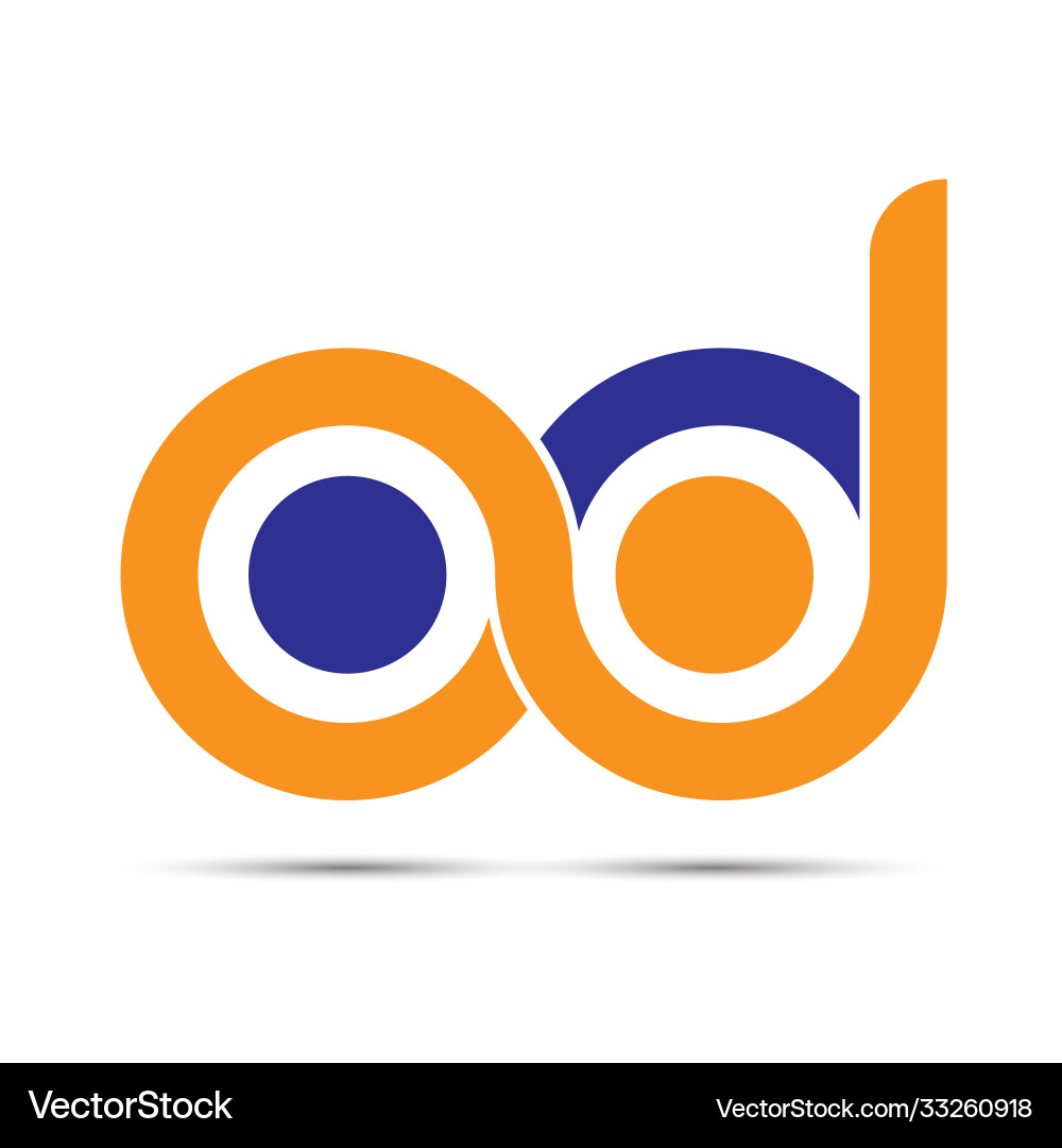 Stylized lowercase letters o and b are linked vector image