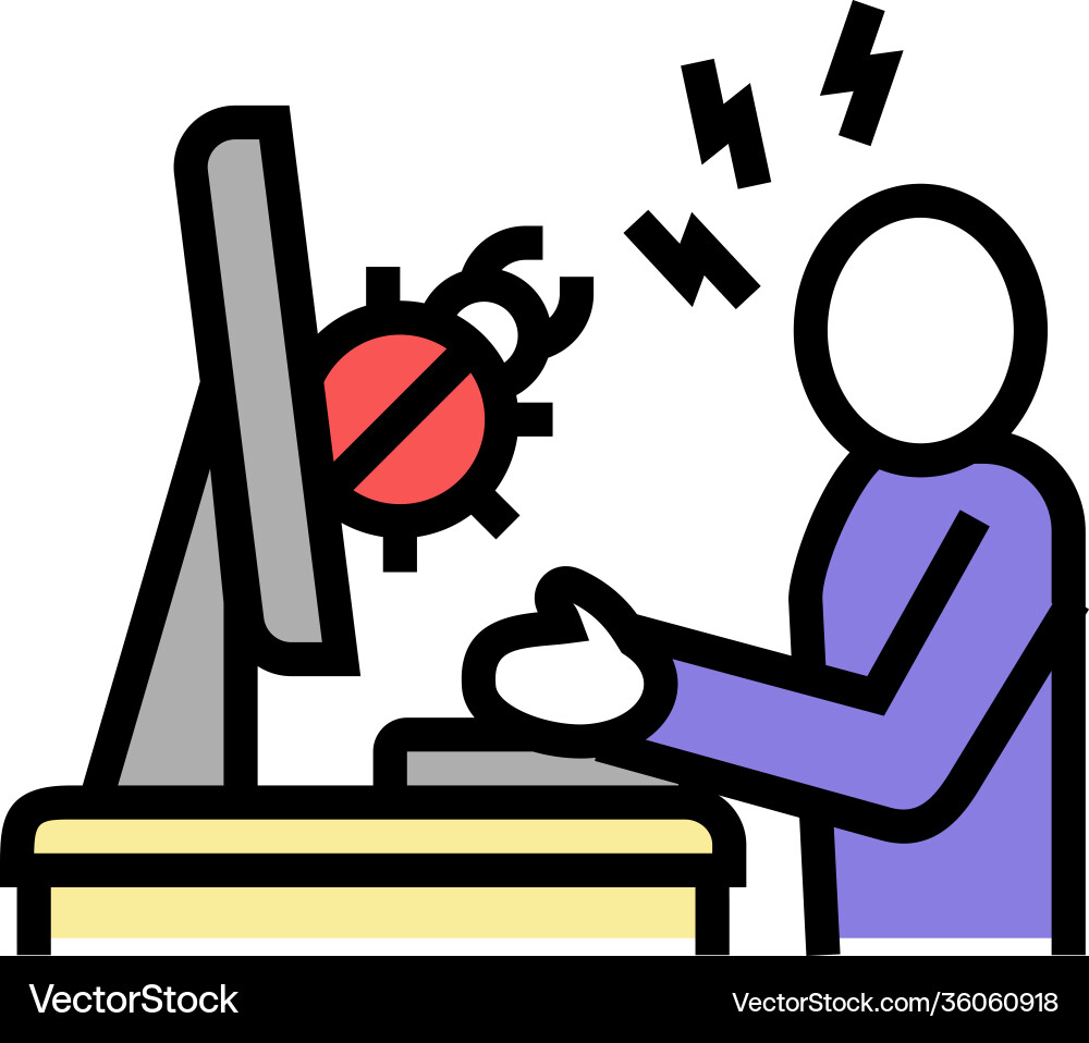 Sysadmin fixing debug color icon vector image