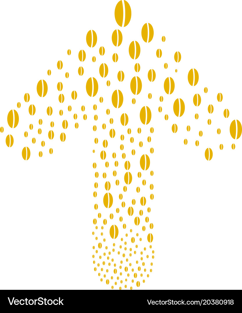 Upwards oriented arrow shape with wheat seed vector image