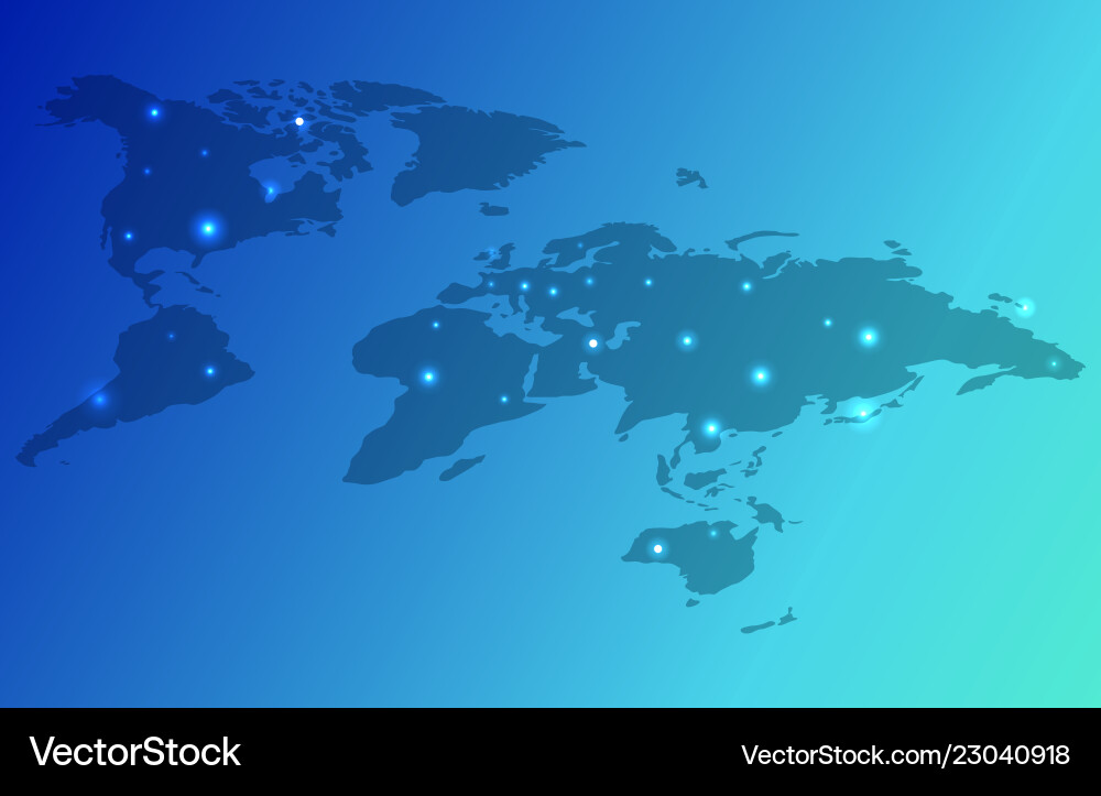 World Map with Connecting Dots vector image