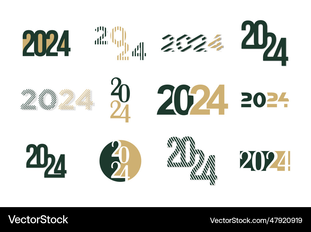 2024 logo design collection with unique element 2024 logo design collection with unique element vector image