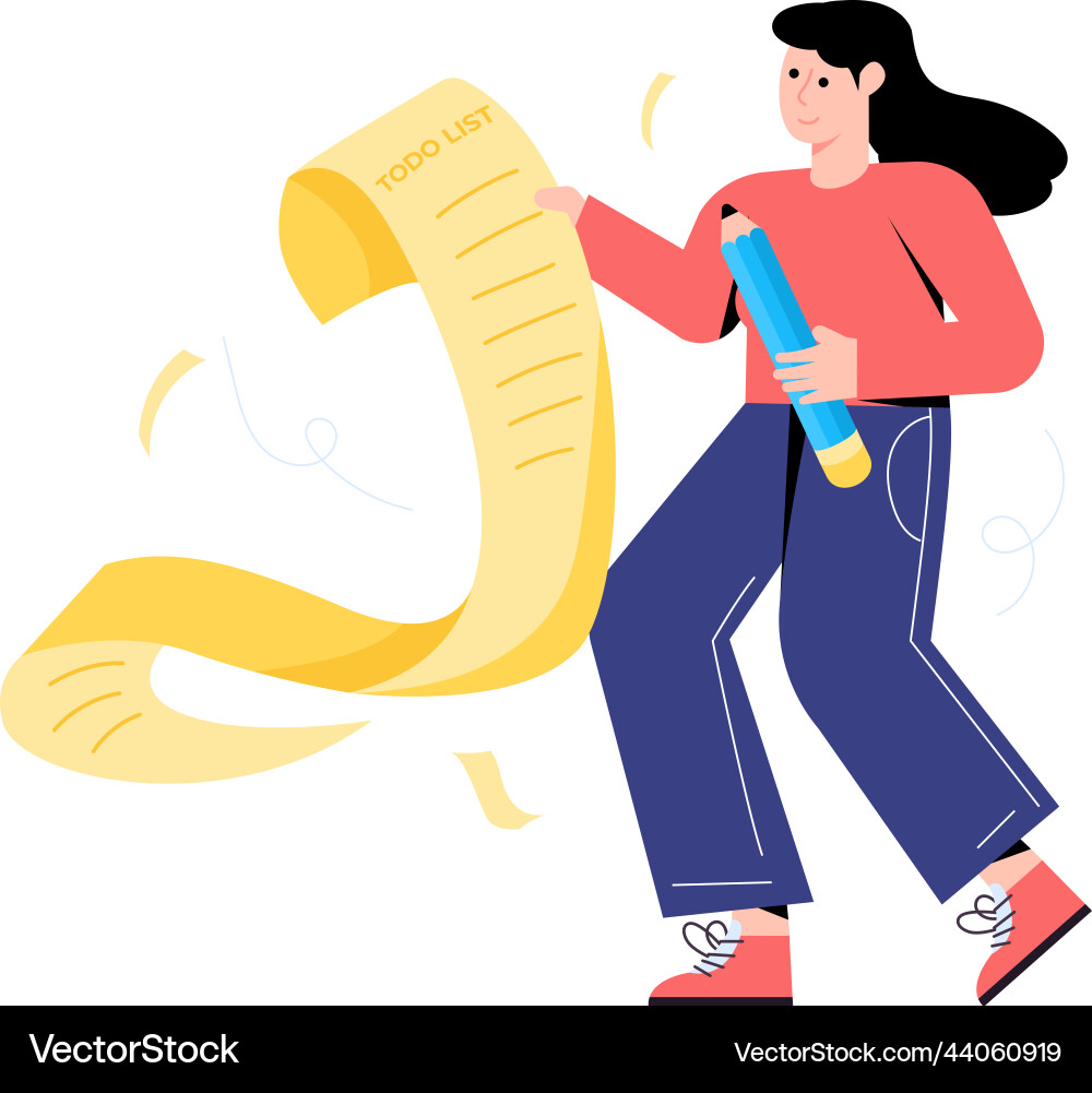 A scalable flat of task list vector image
