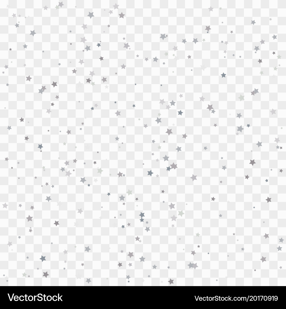 Abstract pattern of random falling silver stars vector image