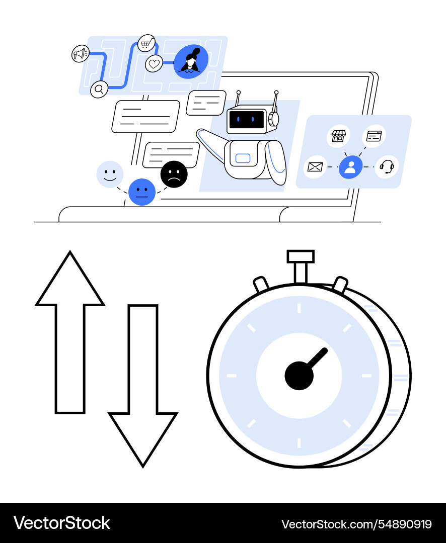 Ai chatbot assisting users with quick responses Vector Image