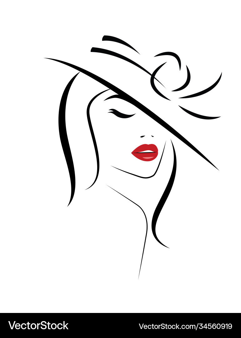 Beautiful stylish woman in hat Vector Image