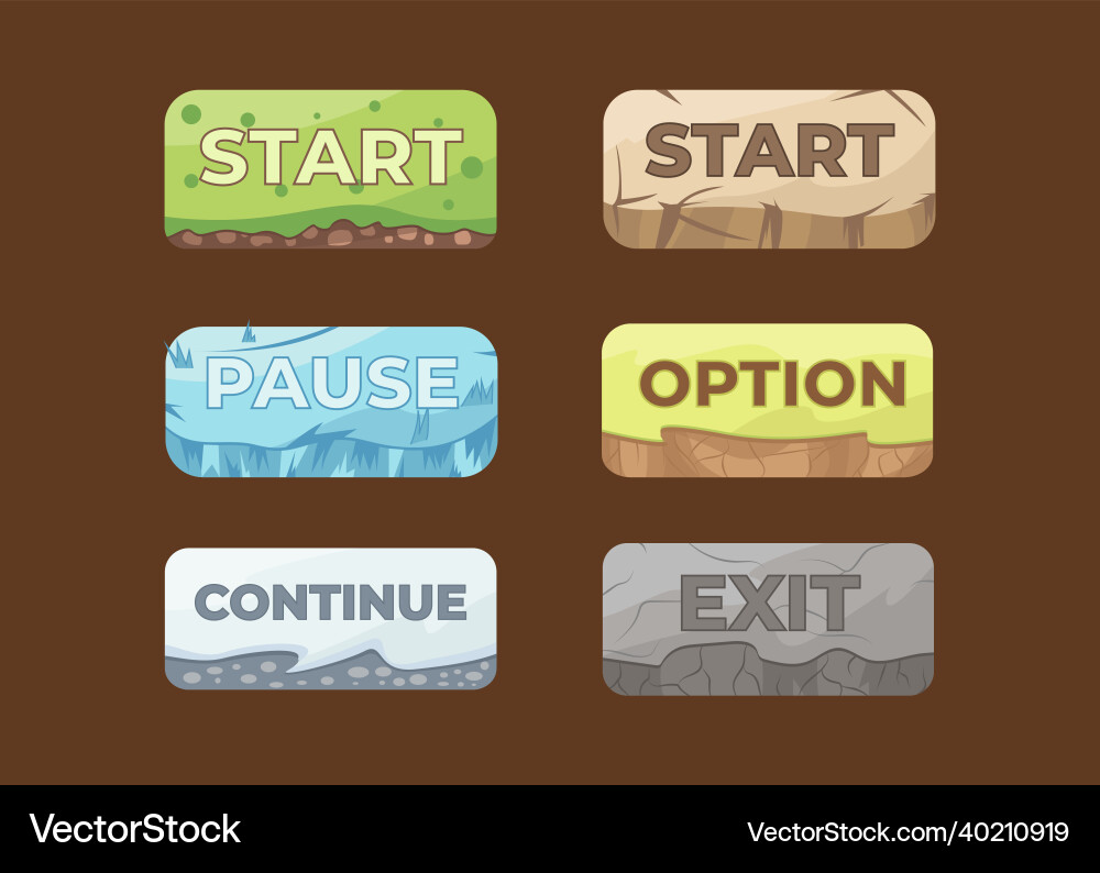 Complete set of level button game pop-up icon Complete set of level button game pop-up icon Vector Image