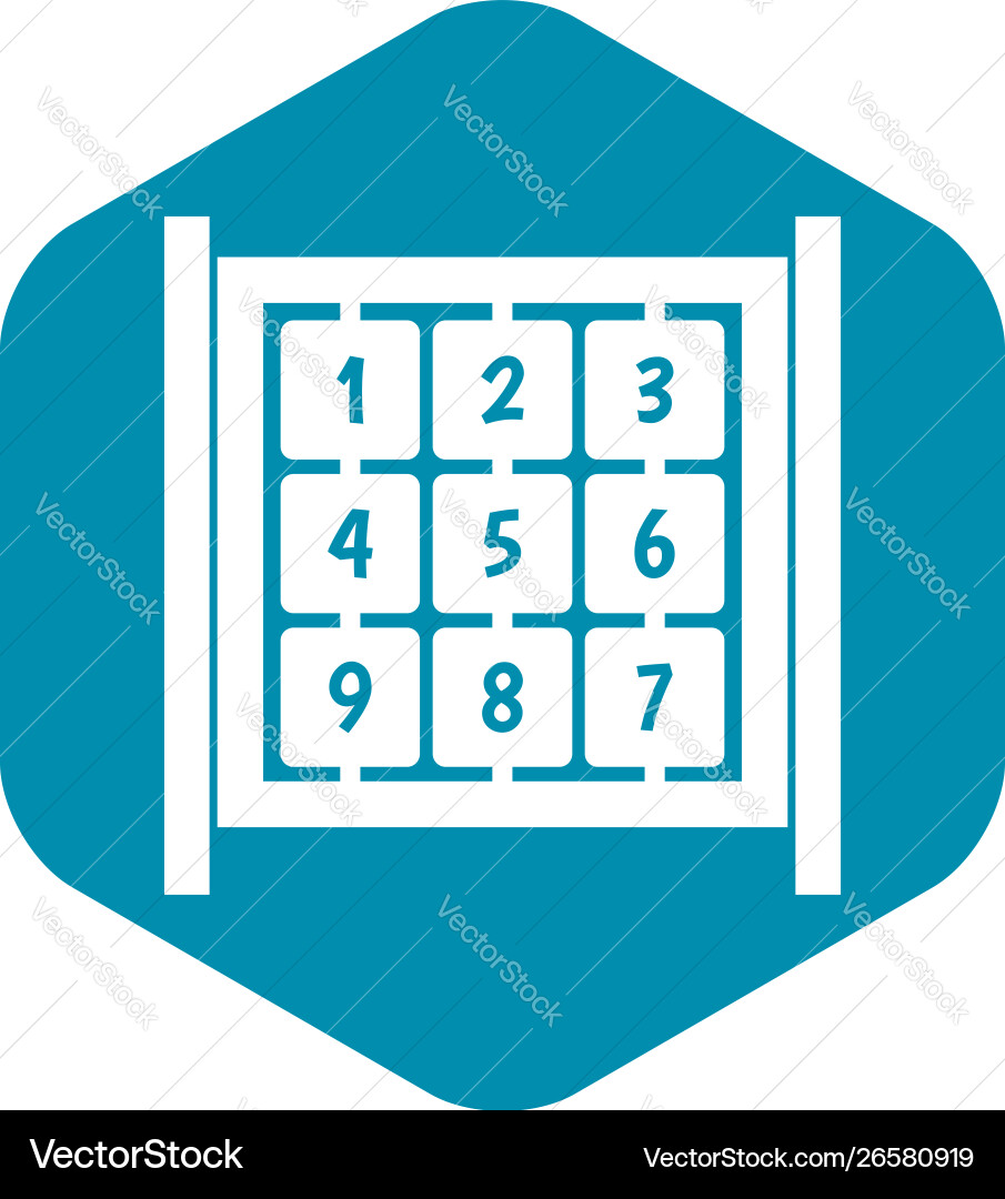 Cubes with numbers on playground icon simple style Cubes with numbers on playground icon simple style vector image