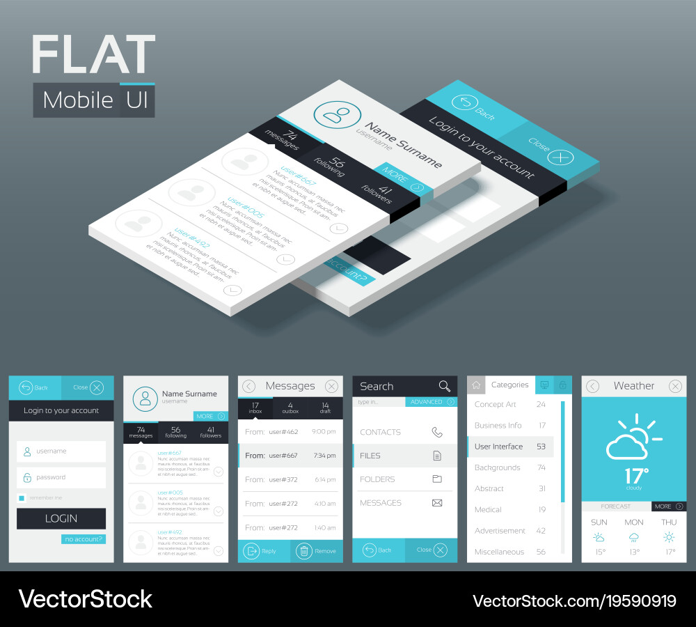 Flat ui design concept vector image