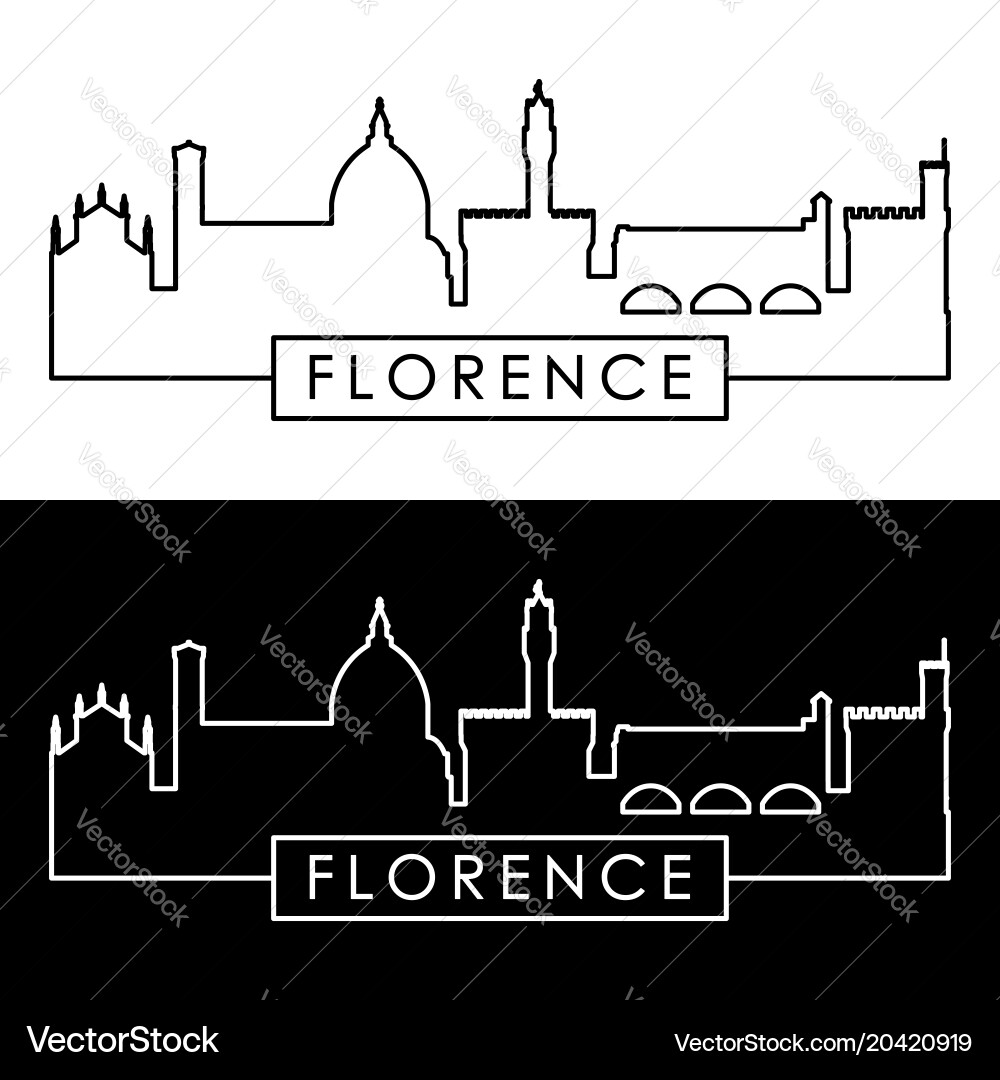 Florence skyline linear style editable file vector image