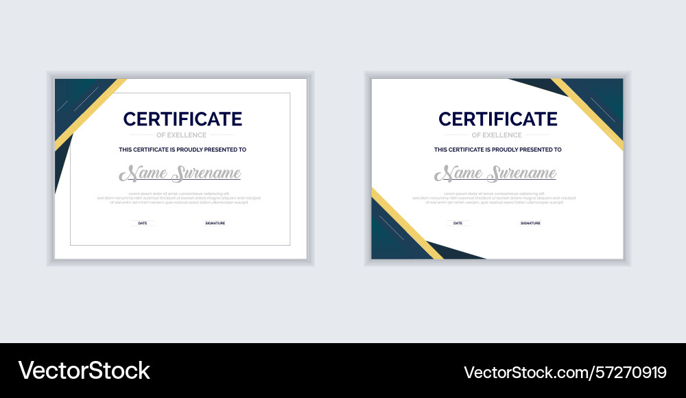 Gradient modern certificate template design Gradient modern certificate template design vector image