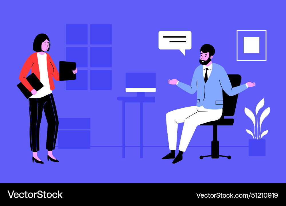 Office workers at workplace man and woman Vector Image