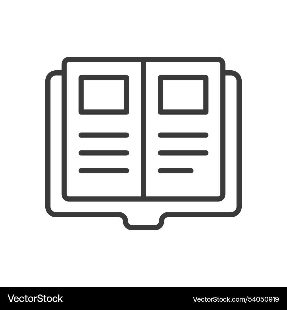 Open book in line design reading pages Open book in line design reading pages vector image