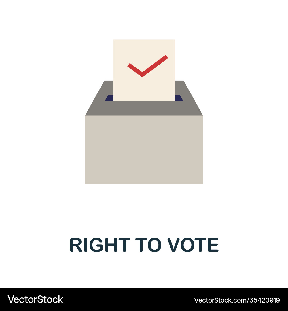 Right to vote flat icon color simple element from Vector Image