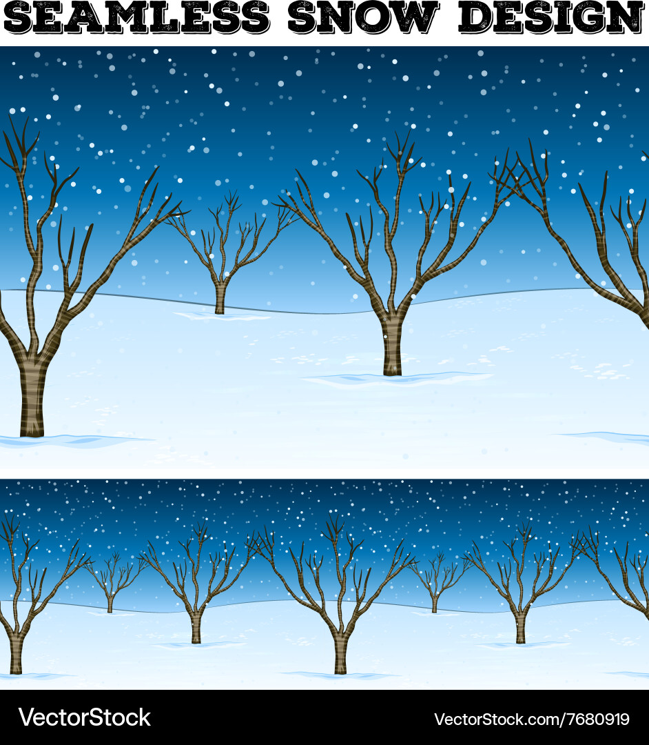 Seamless background with trees and snow Vector Image