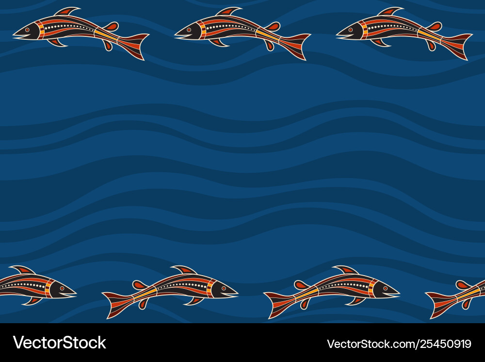 Seamless horizontal border pattern with fishes Seamless horizontal border pattern with fishes vector image
