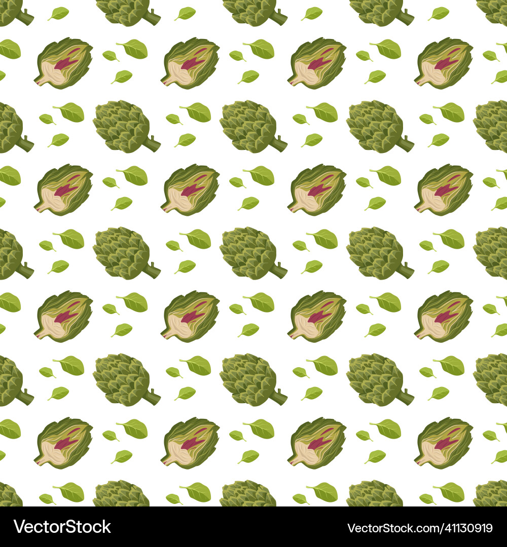 Seamless pattern with green artichoke Seamless pattern with green artichoke vector image