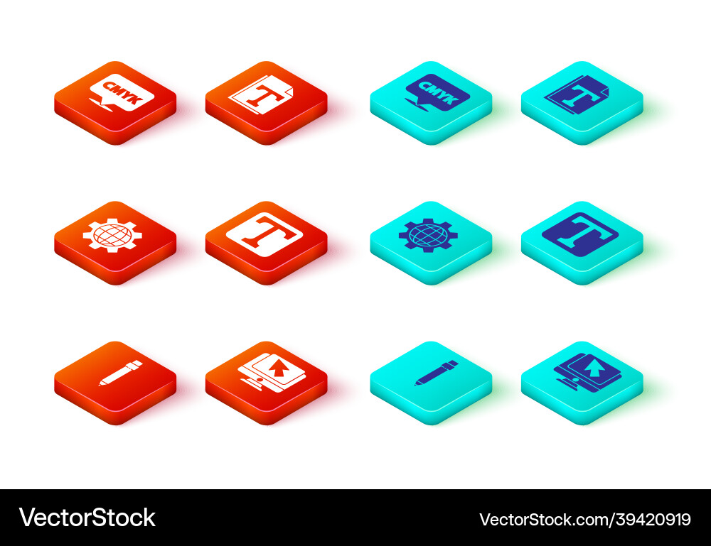 Set pencil with eraser computer monitor Set pencil with eraser computer monitor vector image