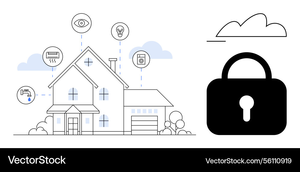 Smart home security system integrating iot Smart home security system integrating iot vector image