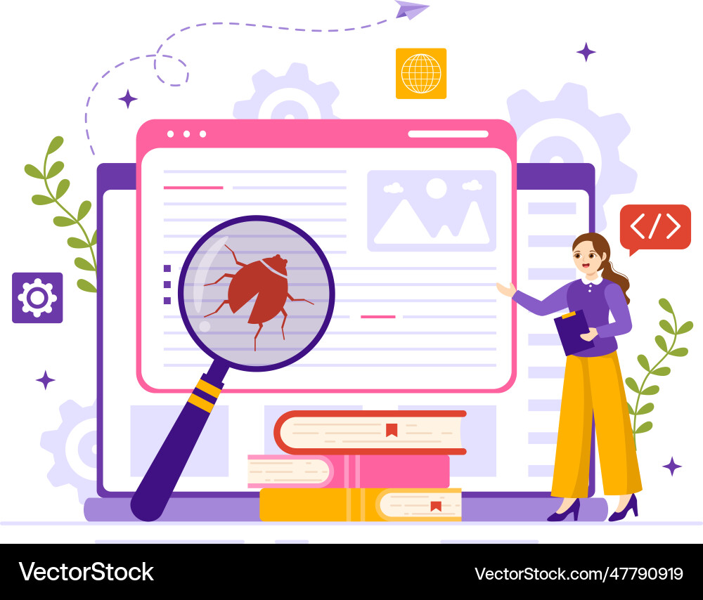 Softwaretests mit Anwendungstechnik Softwaretests mit Anwendungstechnik vektorbild