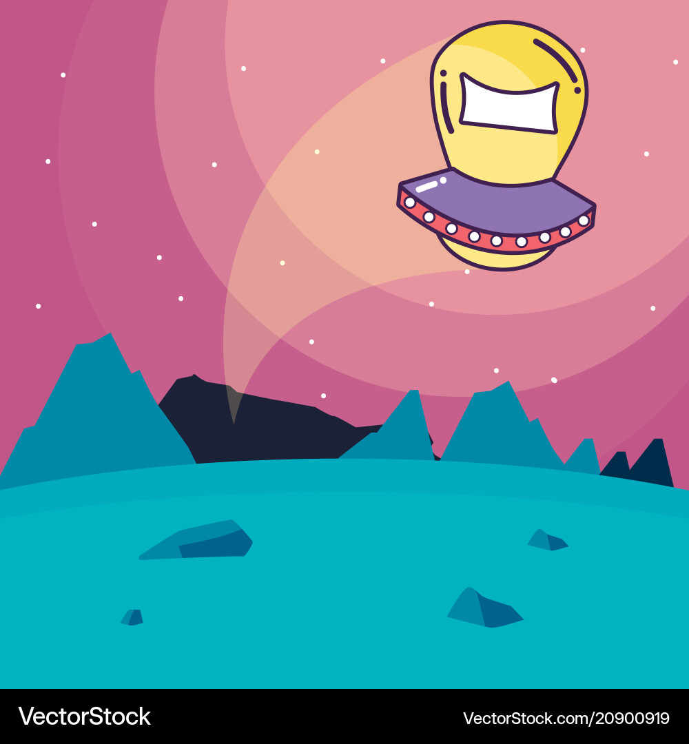 Spaceship taking off from planet Vector Image