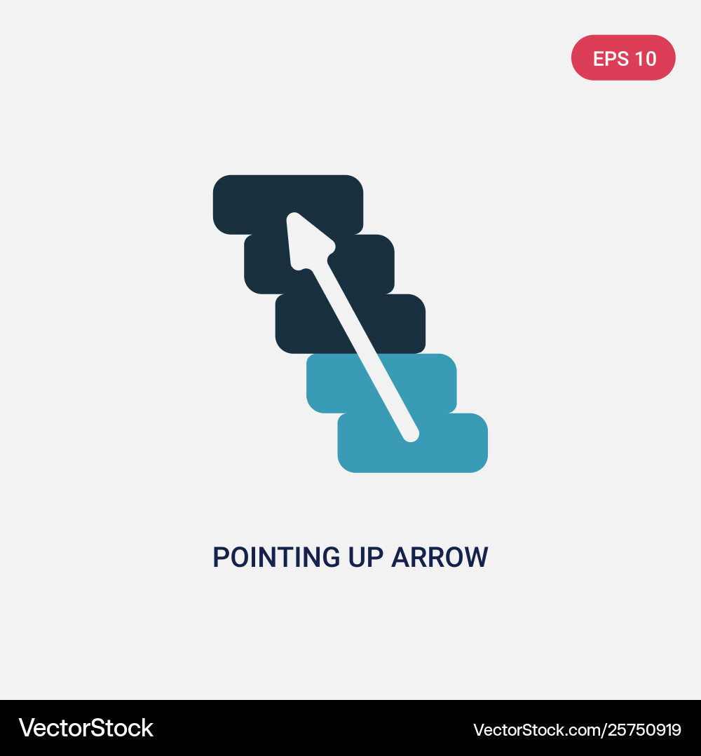 Two color pointing up arrow icon from user Two color pointing up arrow icon from user vector image