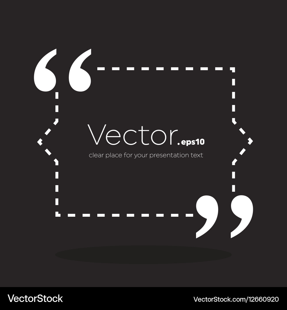 Abstract concept empty speech square quote vector image