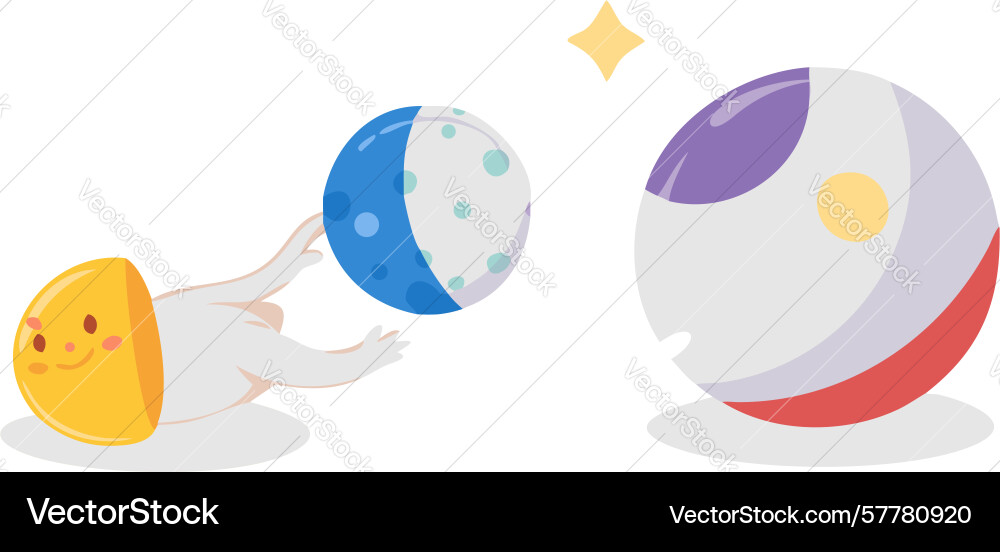Abstract spheres with playful patterns minimalist Vector Image