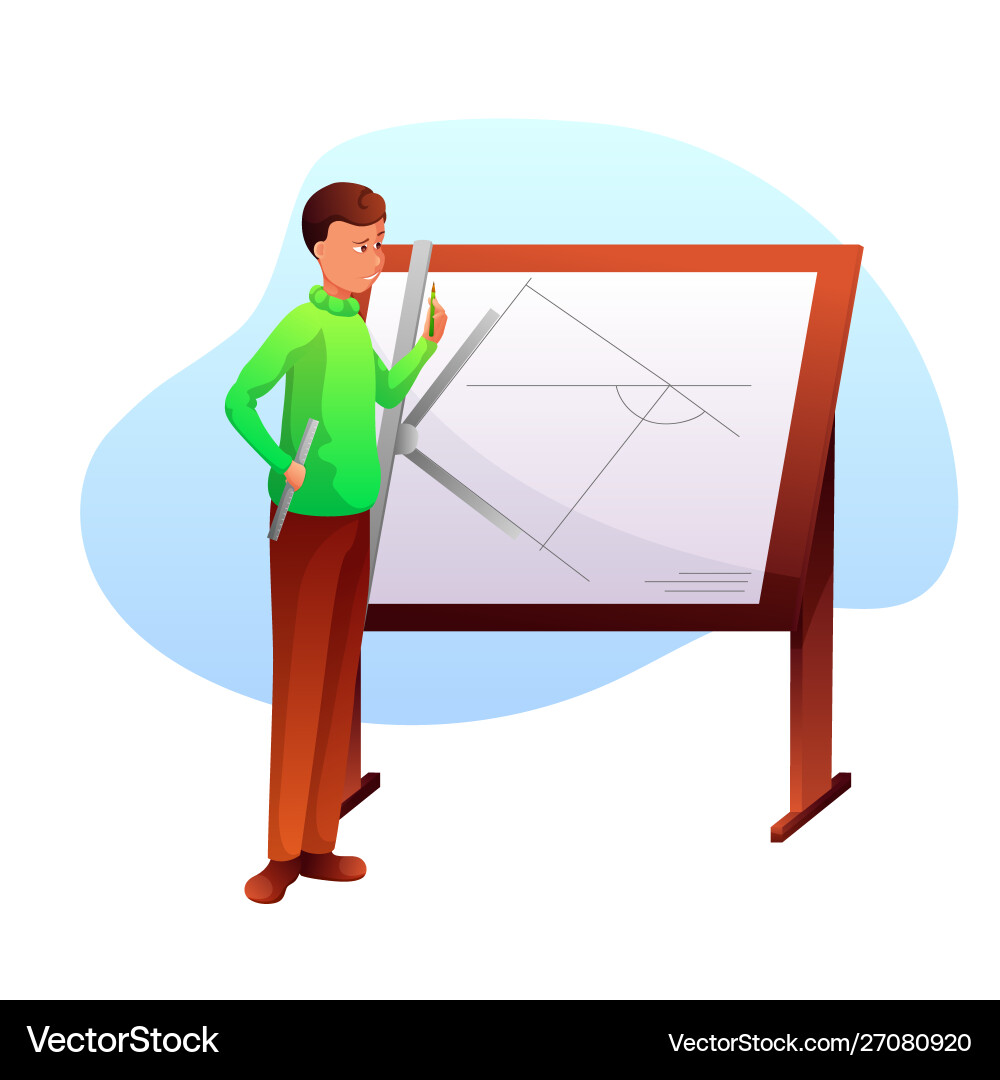 Architect designer working on project Architect designer working on project vector image