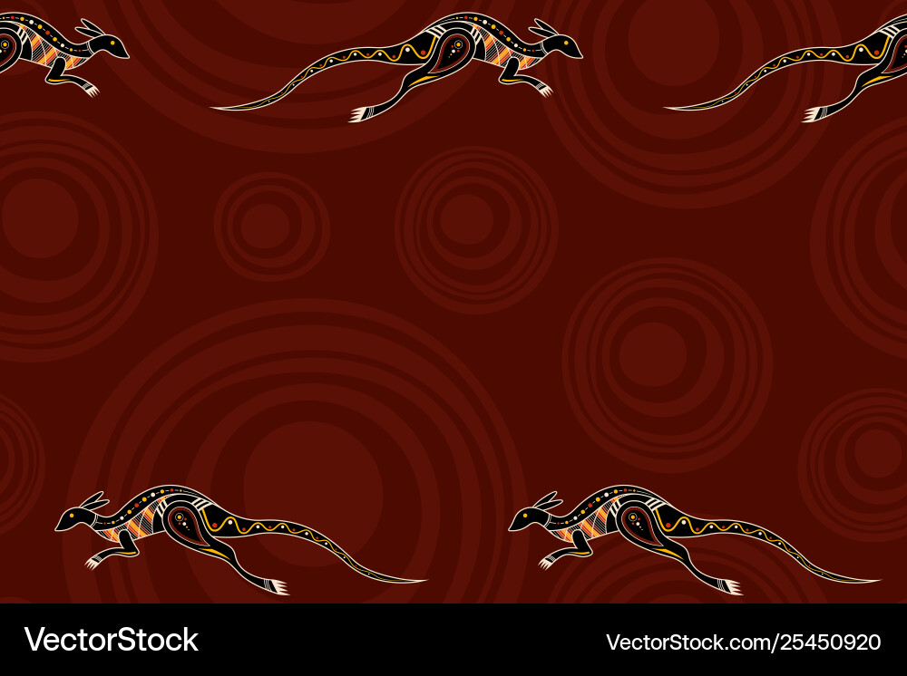 Australian Kangaroo Border Vector Image