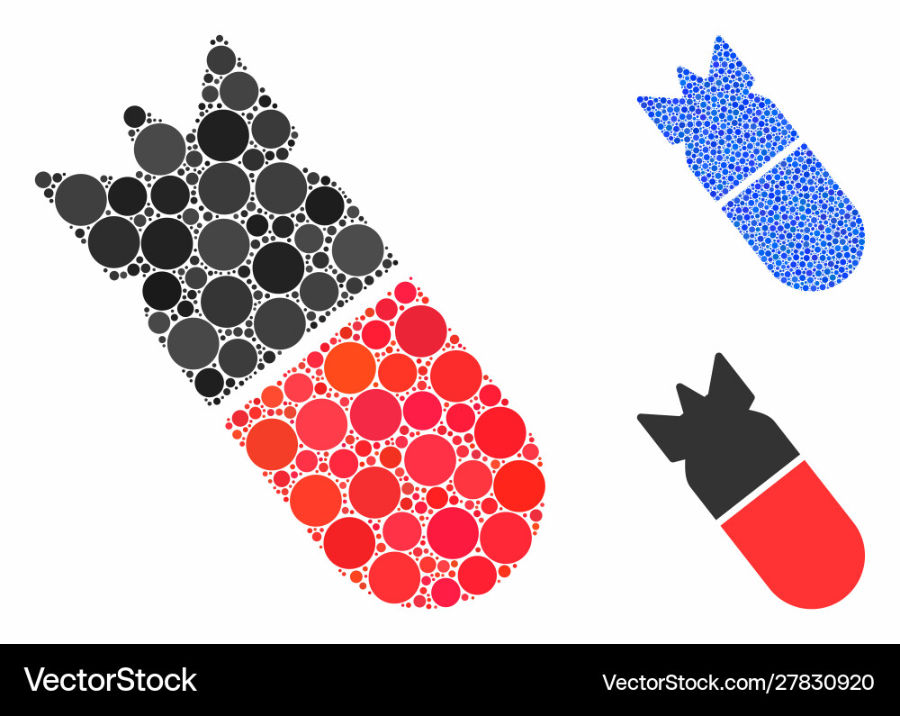 Aviation bomb composition icon round dots Aviation bomb composition icon round dots vector image