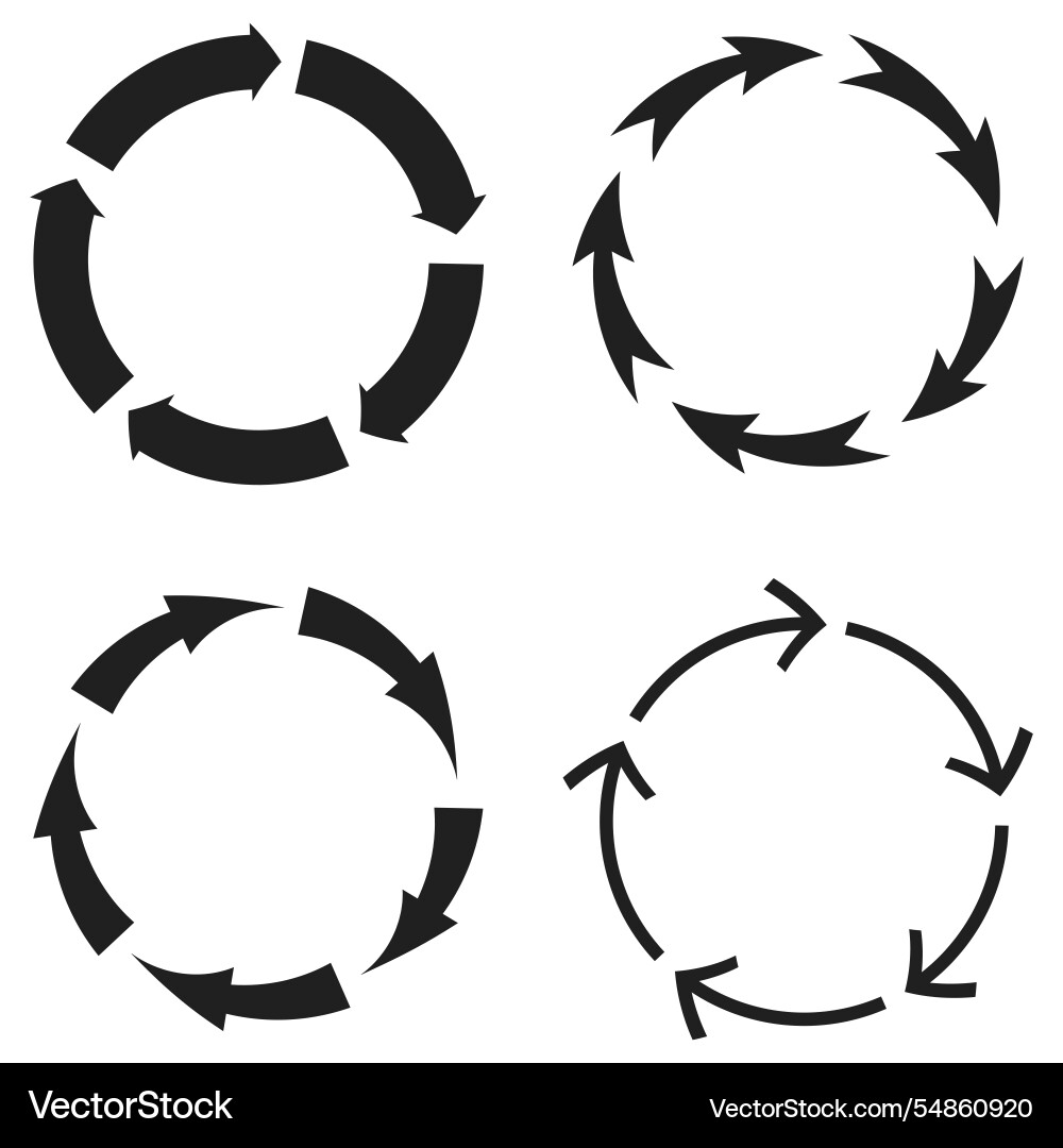 Circular process flow rotating arrows symbol Circular process flow rotating arrows symbol vector image