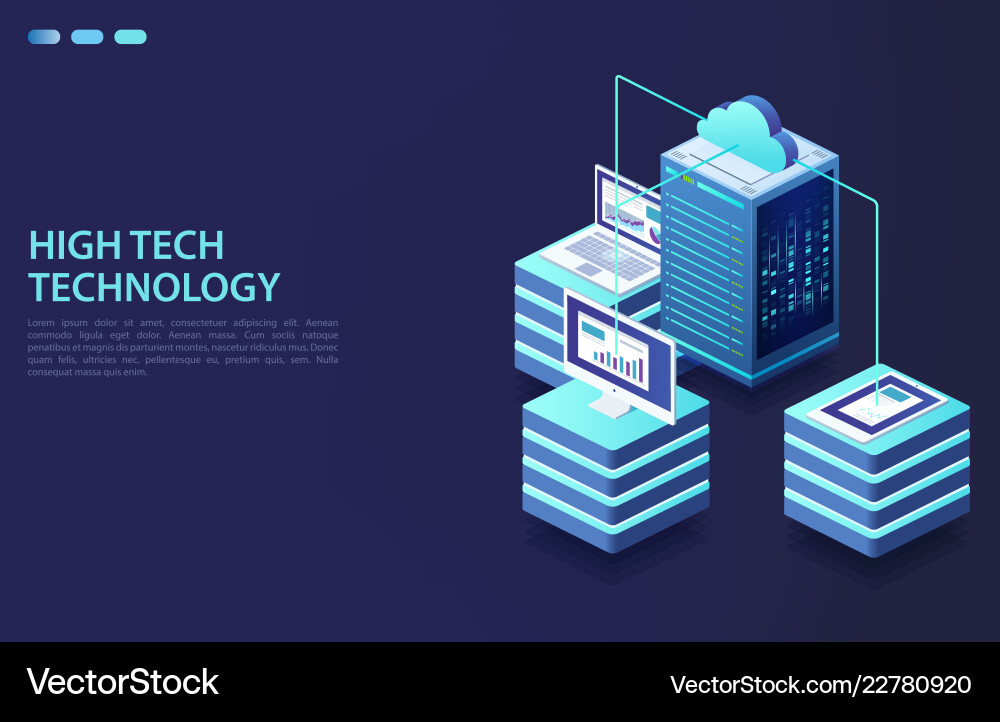 Cloud Data Synchronization & Storage vector image