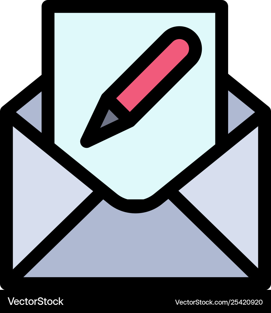 Compose edit email envelope mail flat color icon Compose edit email envelope mail flat color icon vector image