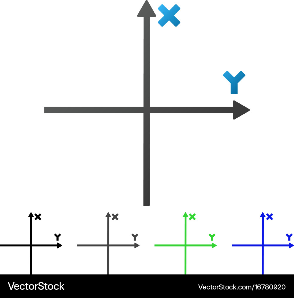 Coordinate axis flat gradient icon Vector Image