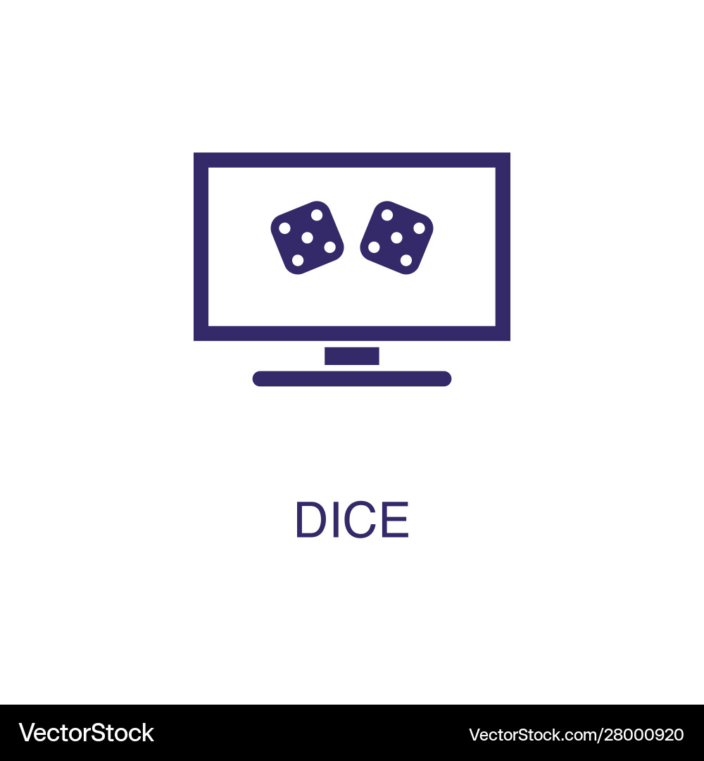 Dice element in flat simple style on white Vector Image