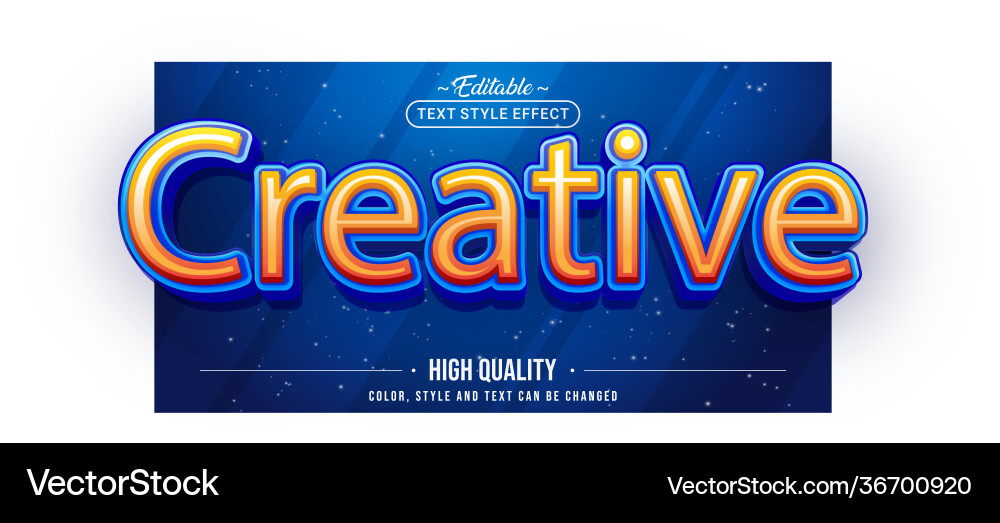 Editable text style effect - creative orange Editable text style effect - creative orange vector image