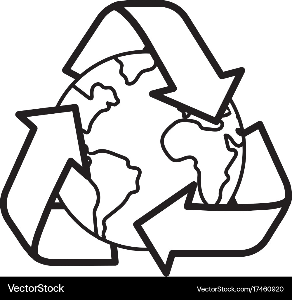 Erde recyceln Planet Symbol Vektorbild