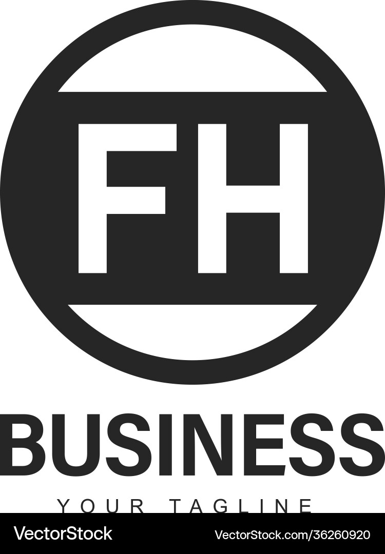Fh initial a logo design with abstract style Fh initial a logo design with abstract style vector image