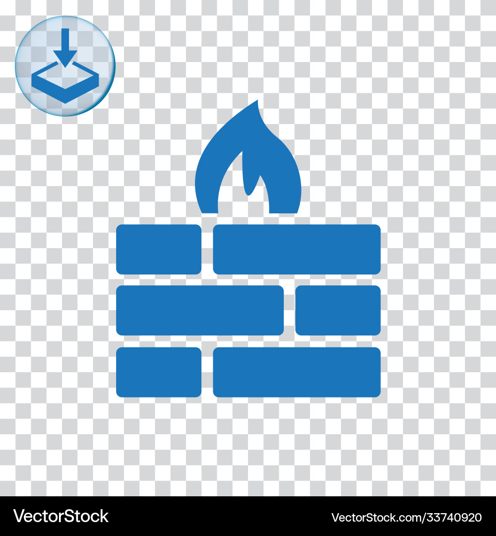 Firewall icon for web and mobile vector image