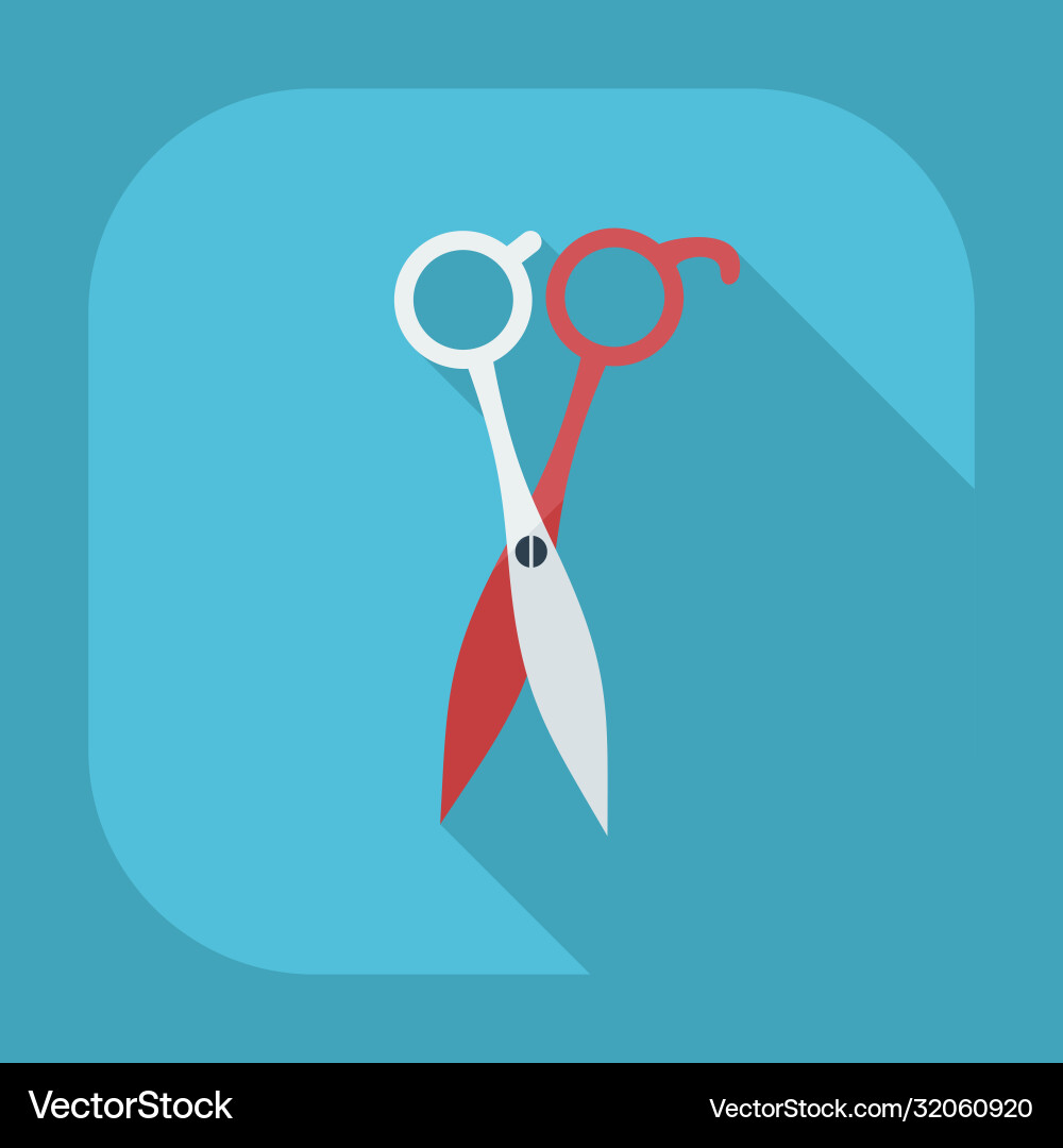 Flat modern design with shadow icons scissors vector image